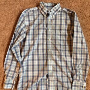 Wrangler Men's Blue and White Checkered Shirt